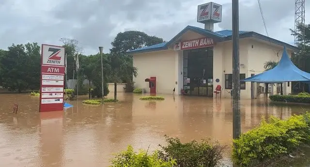 Zenith bank Cape Coast and environs flooded